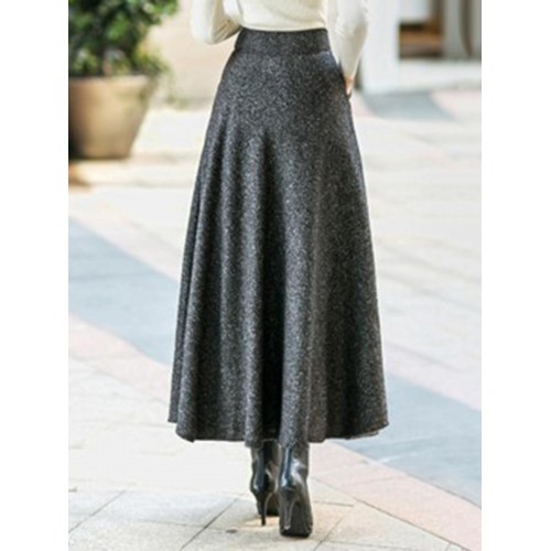 Plain Floor Length Loose Pocket Skirt