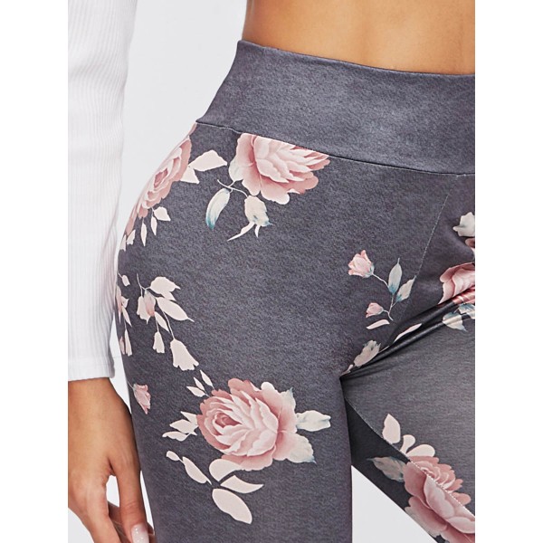 Floral Print Skinny Women's Leggings