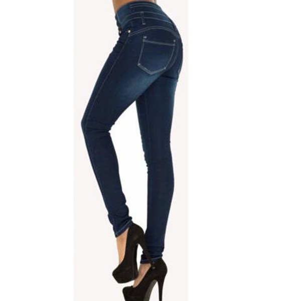 Slim Straight Skinny Buttons Jeans