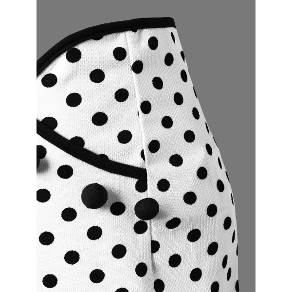 Polka Dot High Waist A-Line Bodycon Women's Skirt