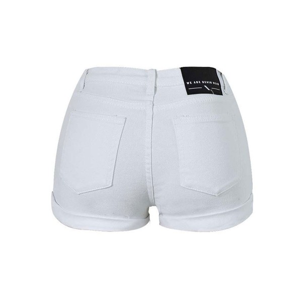 Denim Pure White High Waist Women's Shorts