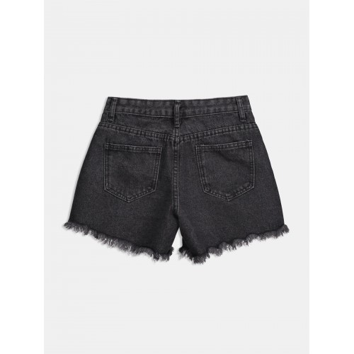 Ripped Embroidery Denim Women's Shorts