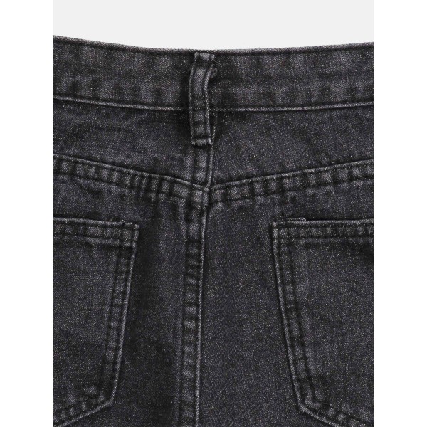 Ripped Embroidery Denim Women's Shorts