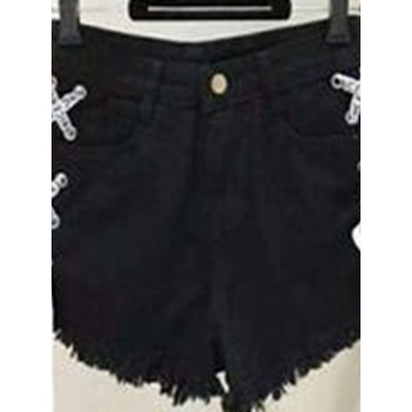 Ripped Tassel Denim Women's Shorts