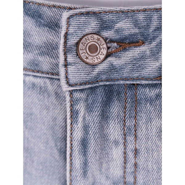 Hole Worn Slim Fit Women's Denim Shorts