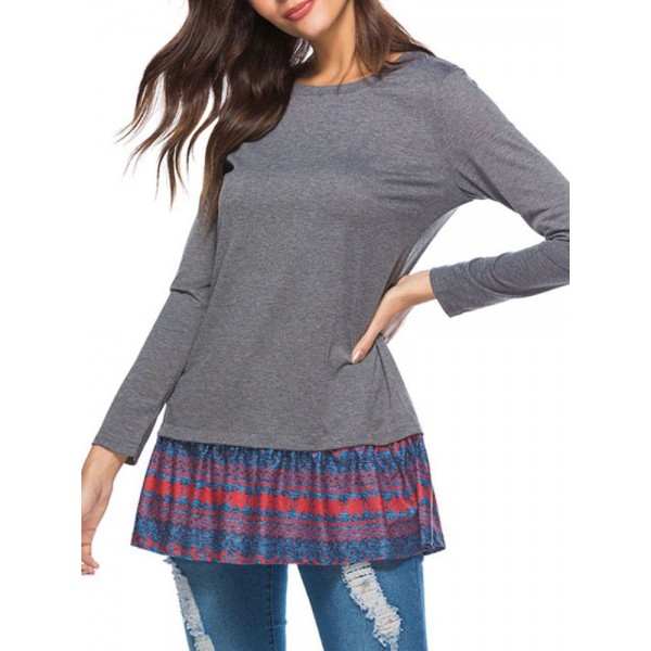 New Style Split Long Sleeve T-shirt