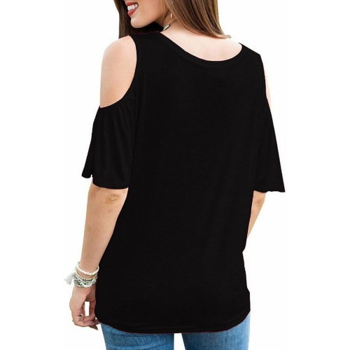 Women's Pure Color Off Shoulder T-shirt