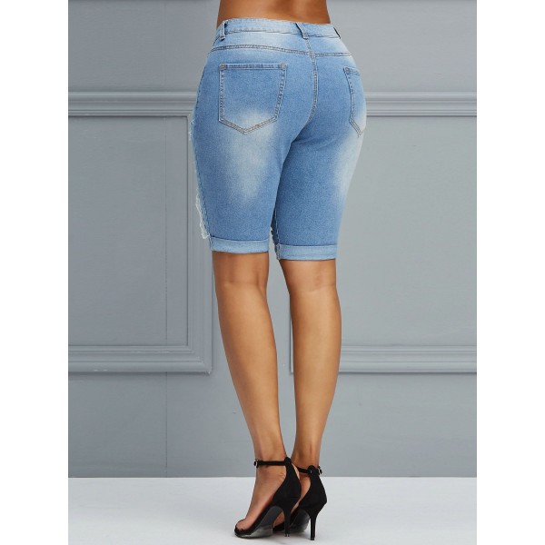 Hole Mid-Waist Jeans