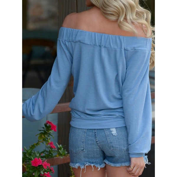 Off Shoulder Lace Up T-shirt