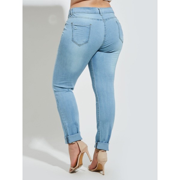 Plus Size Ripped Denim Women's Jeans