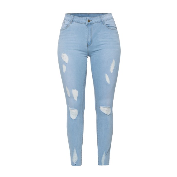 Plus Size Ripped Denim Women's Jeans