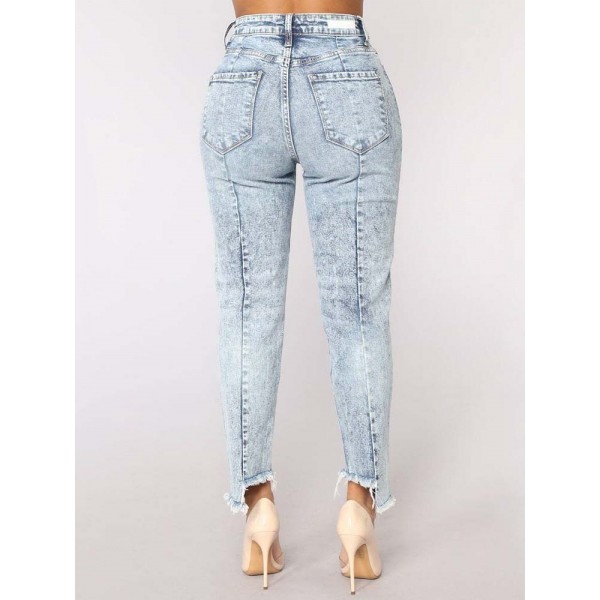 Side Irregual Jeans