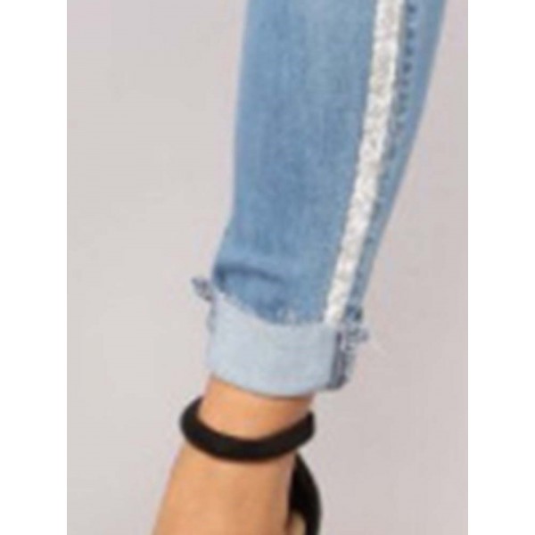 Side Stripe Light Blue Jeans