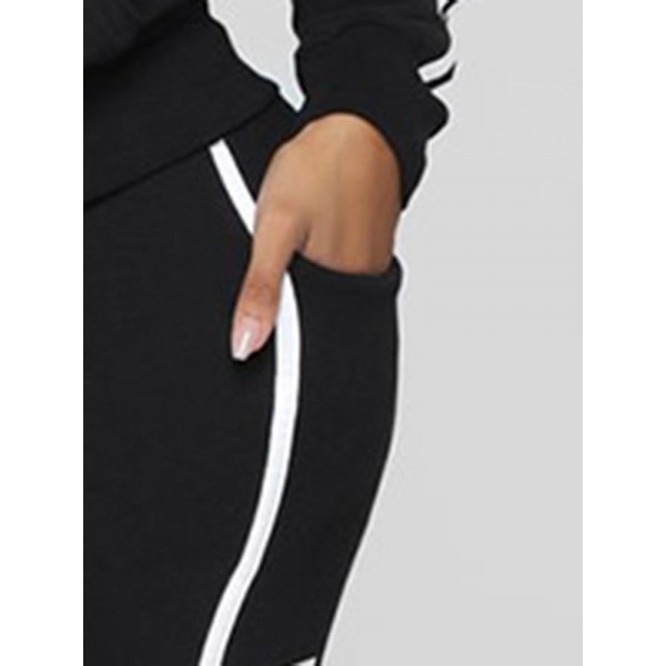 Print Letter Zipper Casual Sports Hooded Suit