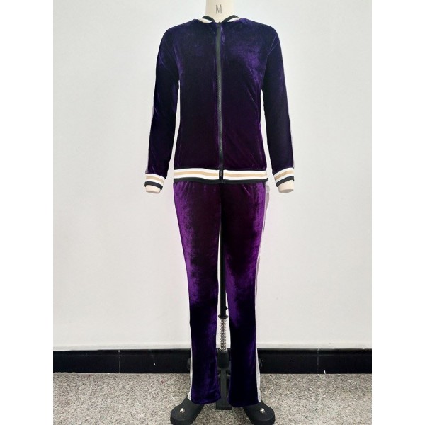 Contrast Zipper Sport Suit