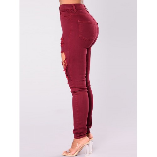 Denim High Elastic Skinny Jeans