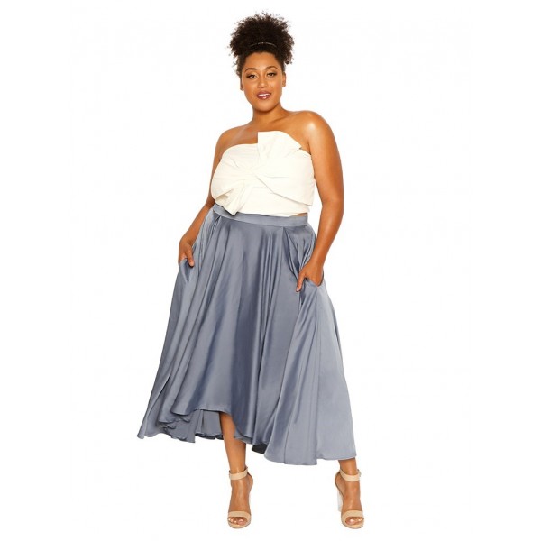 Pleated High Waisted Maxi Skirt