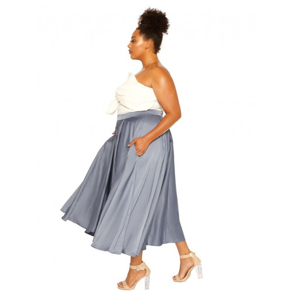 Pleated High Waisted Maxi Skirt