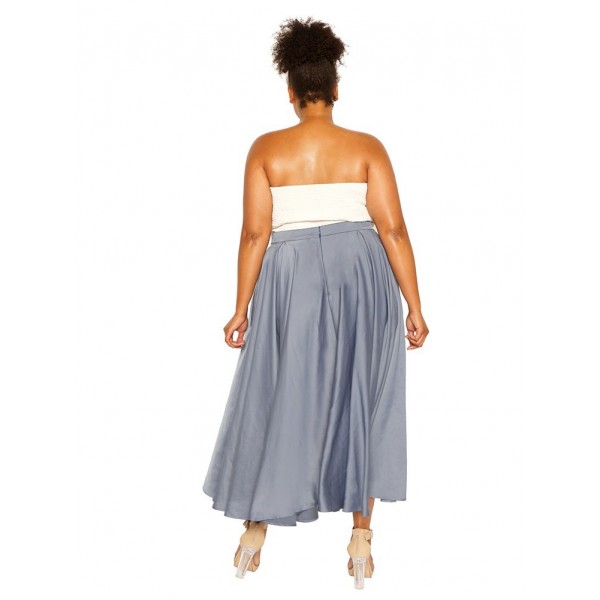 Pleated High Waisted Maxi Skirt