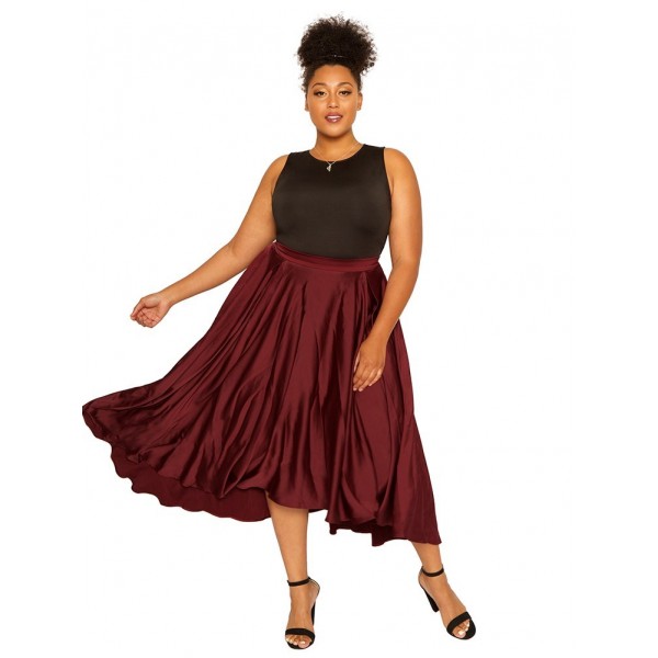 Pleated High Waisted Maxi Skirt