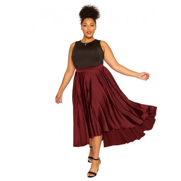 Pleated High Waisted Maxi Skirt