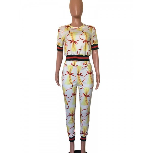 Casual Geometry Print Suit