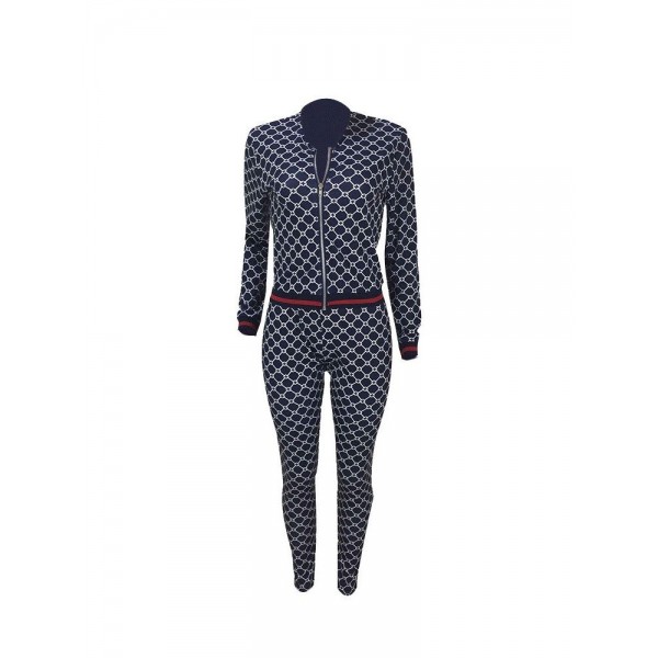 V-Neck Color Block Front Zipper Suit