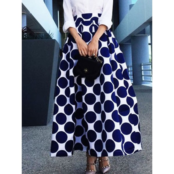 Retro Wave Point Swing High Waist Skirt