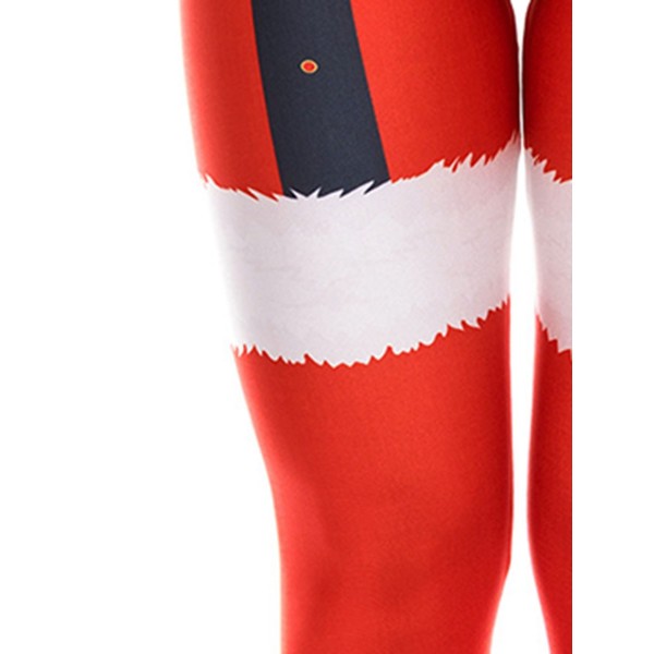 Christmas Print Color Block Thermal Women's Pants