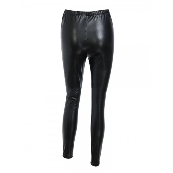 Zipper Skinny Plain Full Length Pencil Pants Casual Pants