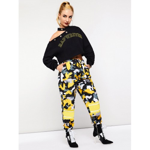 Camouflage Loose Harem Pants Full Length Casual Pants