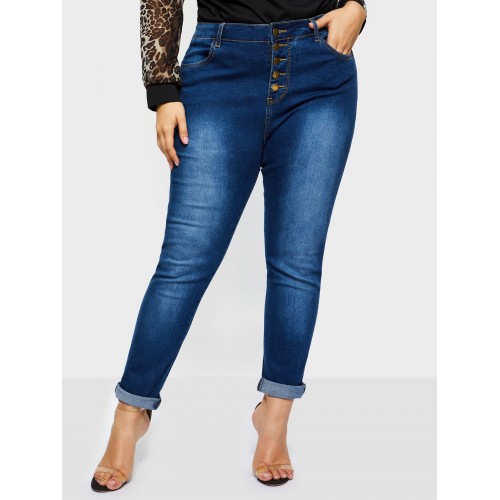 Skinny Mid-Waist Pencil Pants Jeans