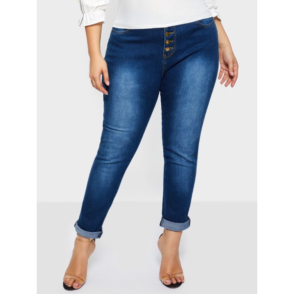 Skinny Mid-Waist Pencil Pants Jeans