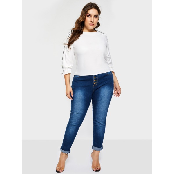 Skinny Mid-Waist Pencil Pants Jeans