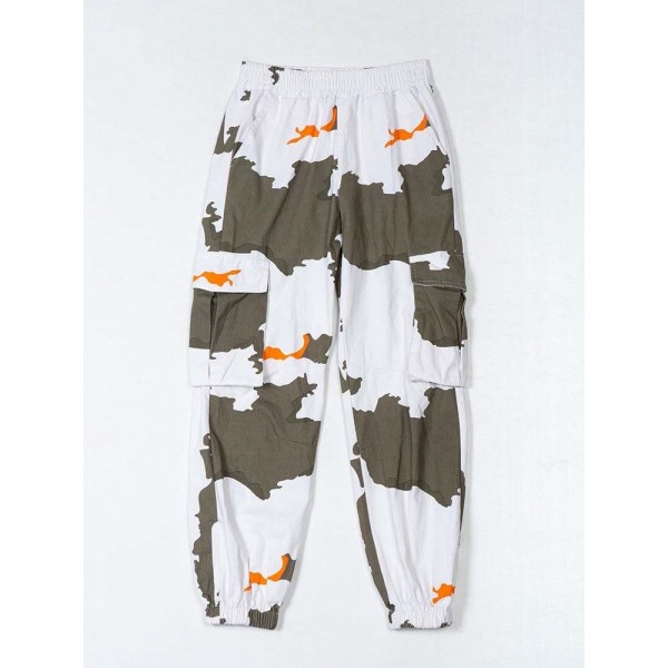 Charming Contrast Color Camouflage Casual Pants